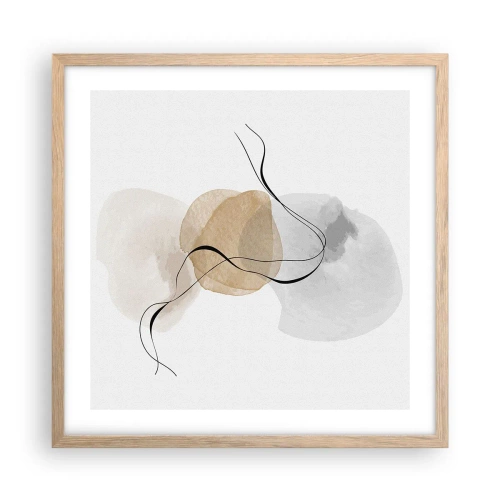 Póster en marco roble claro - Pompas de aire - 50x50 cm