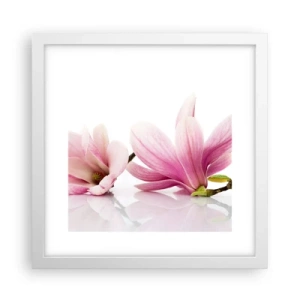 Póster en marco blanco - Suave como un soplo de primavera - 30x30 cm