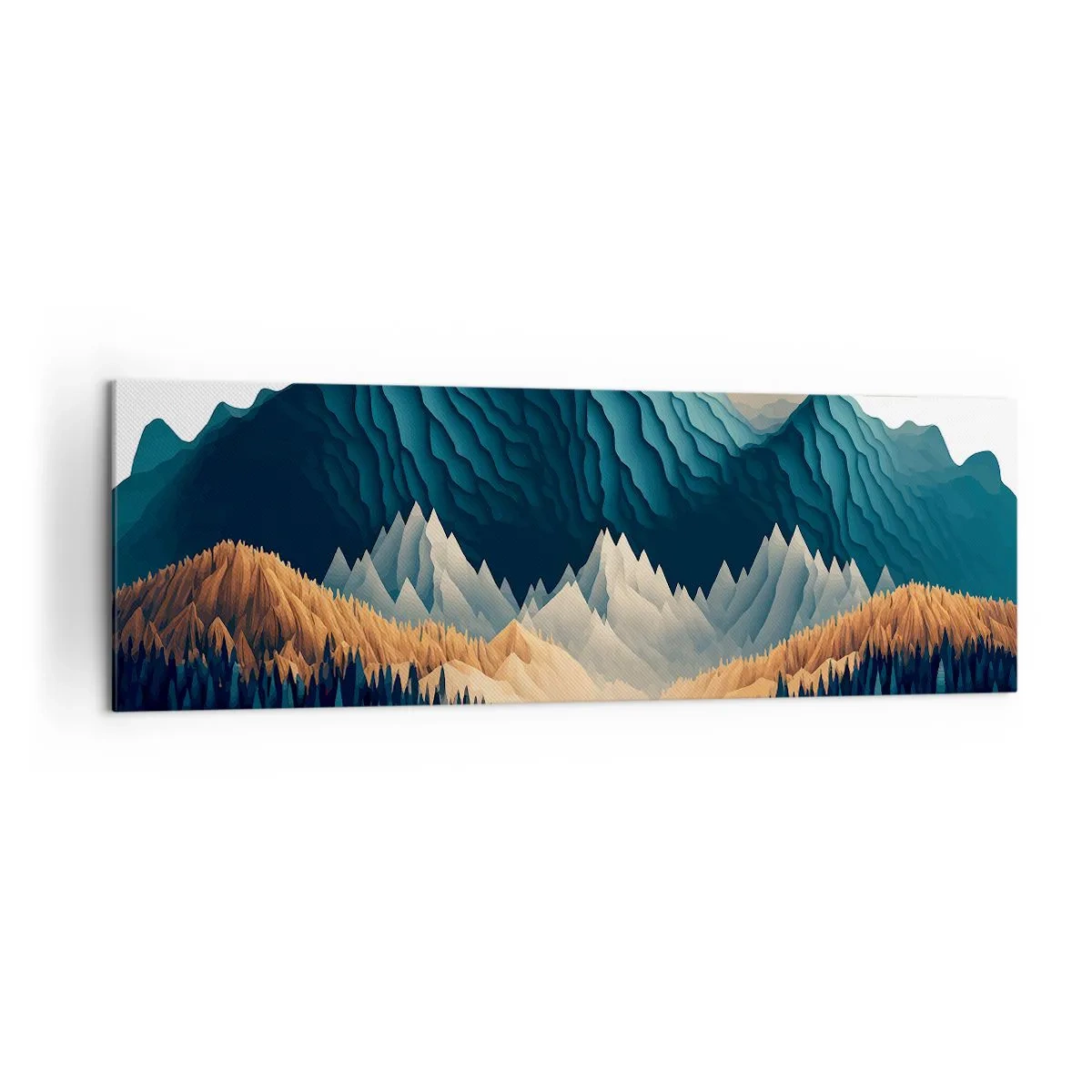 Cuadro sobre lienzo - Impresión de Imagen - Montañas pintorescas sobre el lago al atardecer - 160x50cm - Paisaje perfecto de montañas - Decoración de pared moderna para salón y dormitorio ARTTOR