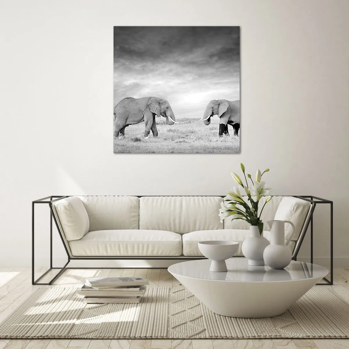 Cuadro sobre vidrio - Impresiones sobre Vidrio - El gris es hermoso - 70x70 cm