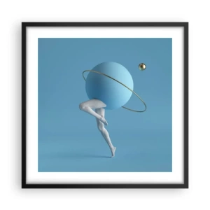 Póster en marco negro - Y los planetas se vuelven locos - 50x50 cm