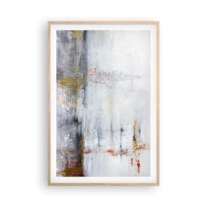 Póster en marco roble claro - Tras una cortina de aire - 61x91 cm