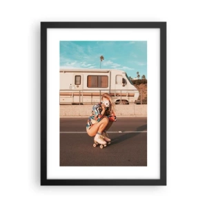 Póster en marco negro - ¡Sonrían, por favor! - 30x40 cm