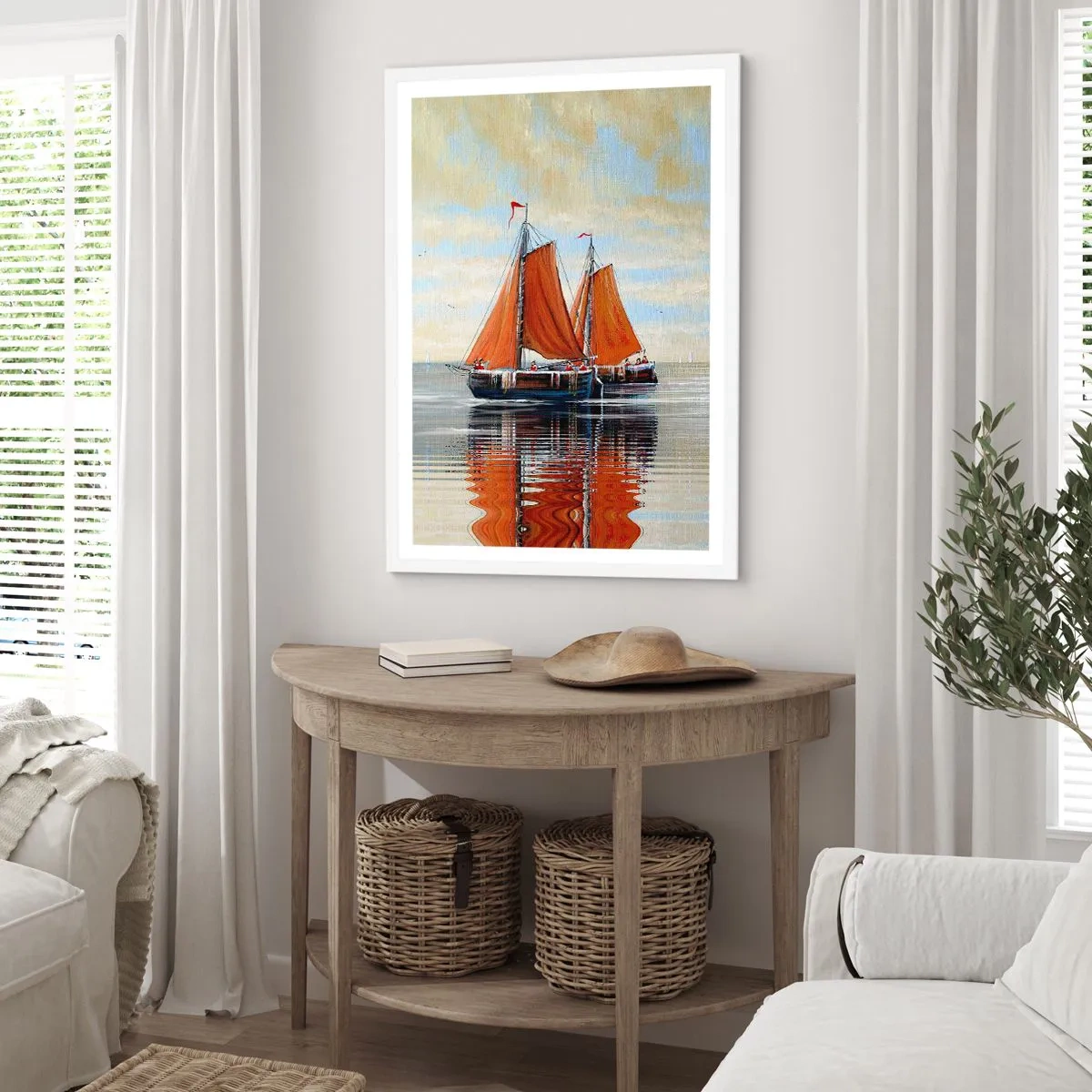 Póster en marco blanco - Navega, marinero.... - 70x100 cm