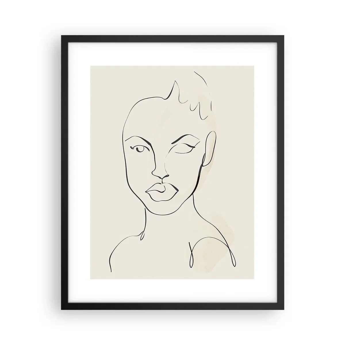 Póster en marco negro - Un esbozo de sensualidad - 40x50 cm