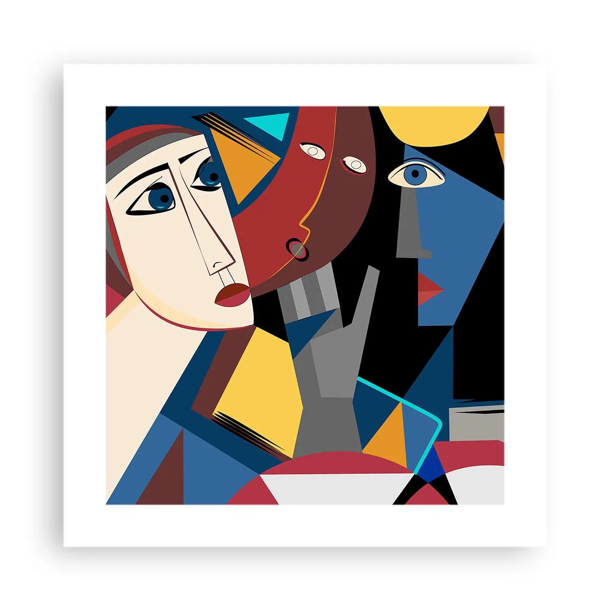Póster - Conversación cubista - 40x40 cm