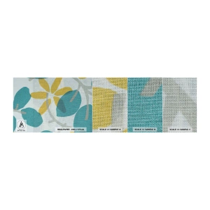 Muestra de fotomural Premium Canvas - Entre hojas azules - bohemia, flores, Minimalismo - 100x30 cm