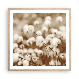 Póster en marco roble claro - Un mullido colchón - 60x60 cm