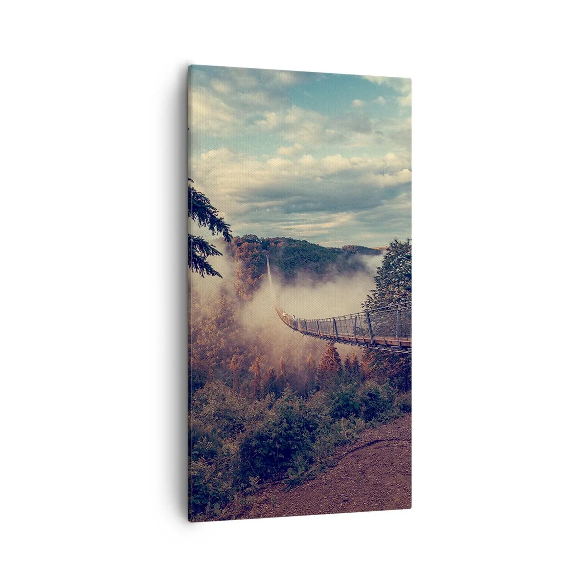 Cuadro sobre lienzo - Impresión de Imagen - Sobre un bosque otoñal - 55x100 cm