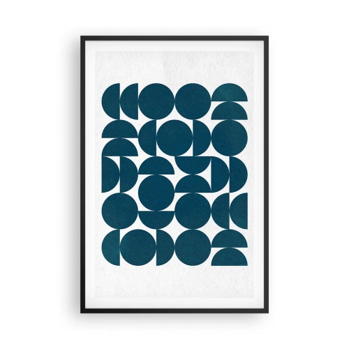 Póster en marco negro - Círculos y semicírculos - 61x91 cm