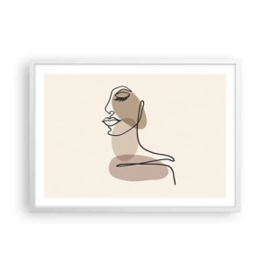 Póster en marco blanco - Escucharse a sí misma - 70x50 cm