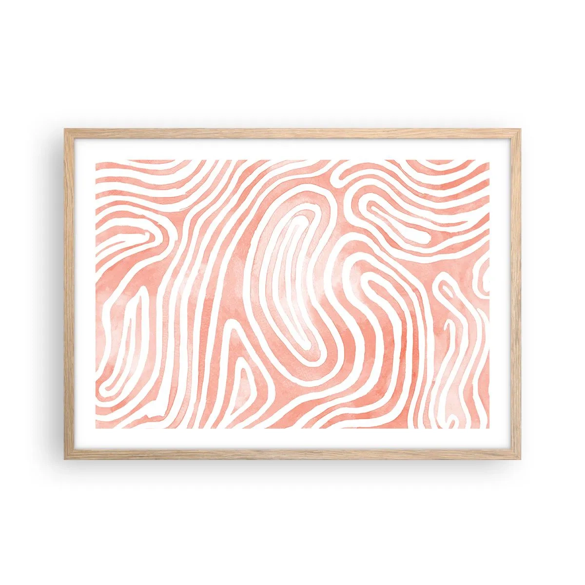 Póster en marco roble claro - En un laberinto de coral - 70x50 cm