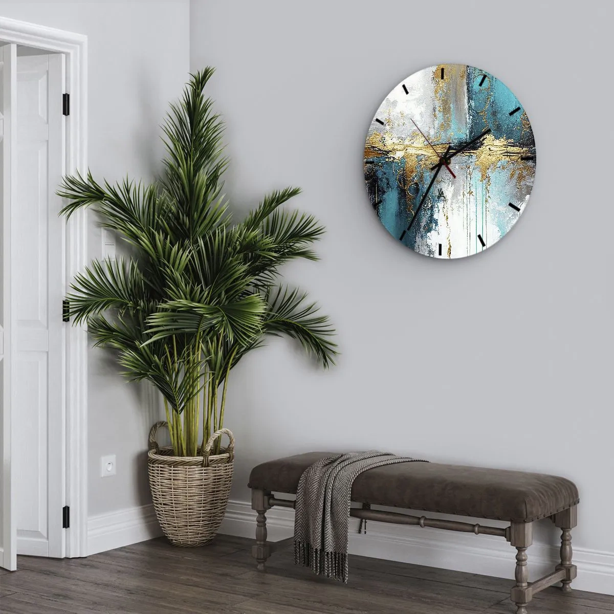 Reloj de pared - Reloj de vidrio - Todo fluye - 30x30 cm