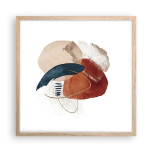 Póster en marco roble claro - Composición ovalada - 50x50 cm