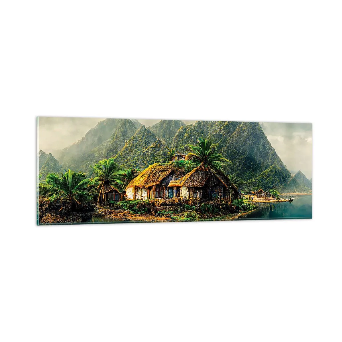 Cuadro sobre vidrio - Impresiones sobre Vidrio - Paraíso tropical - 90x30 cm