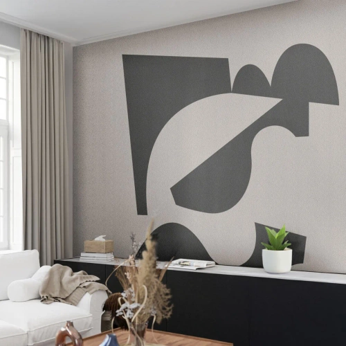 Fotomural Premium Sand - Silueta abstracta de un caballero en estilo geométrico. - 100x70cm - Para automontaje - Decoración de pared moderna para salón y dormitorio ARTTOR