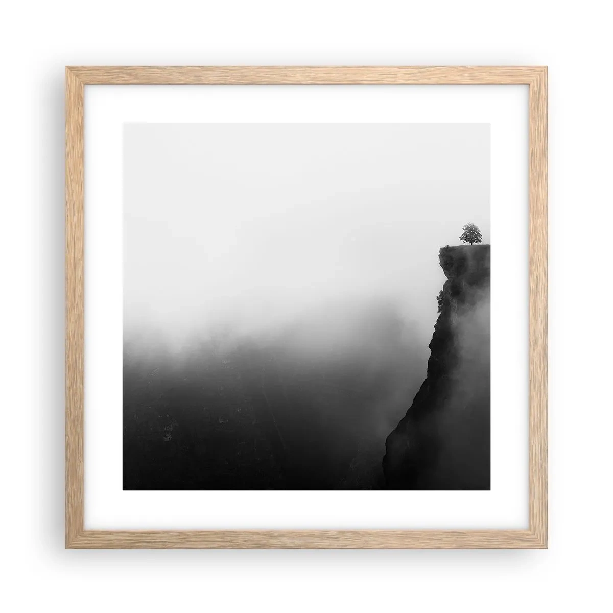 Póster en marco roble claro - En el límite del mundo - 40x40 cm