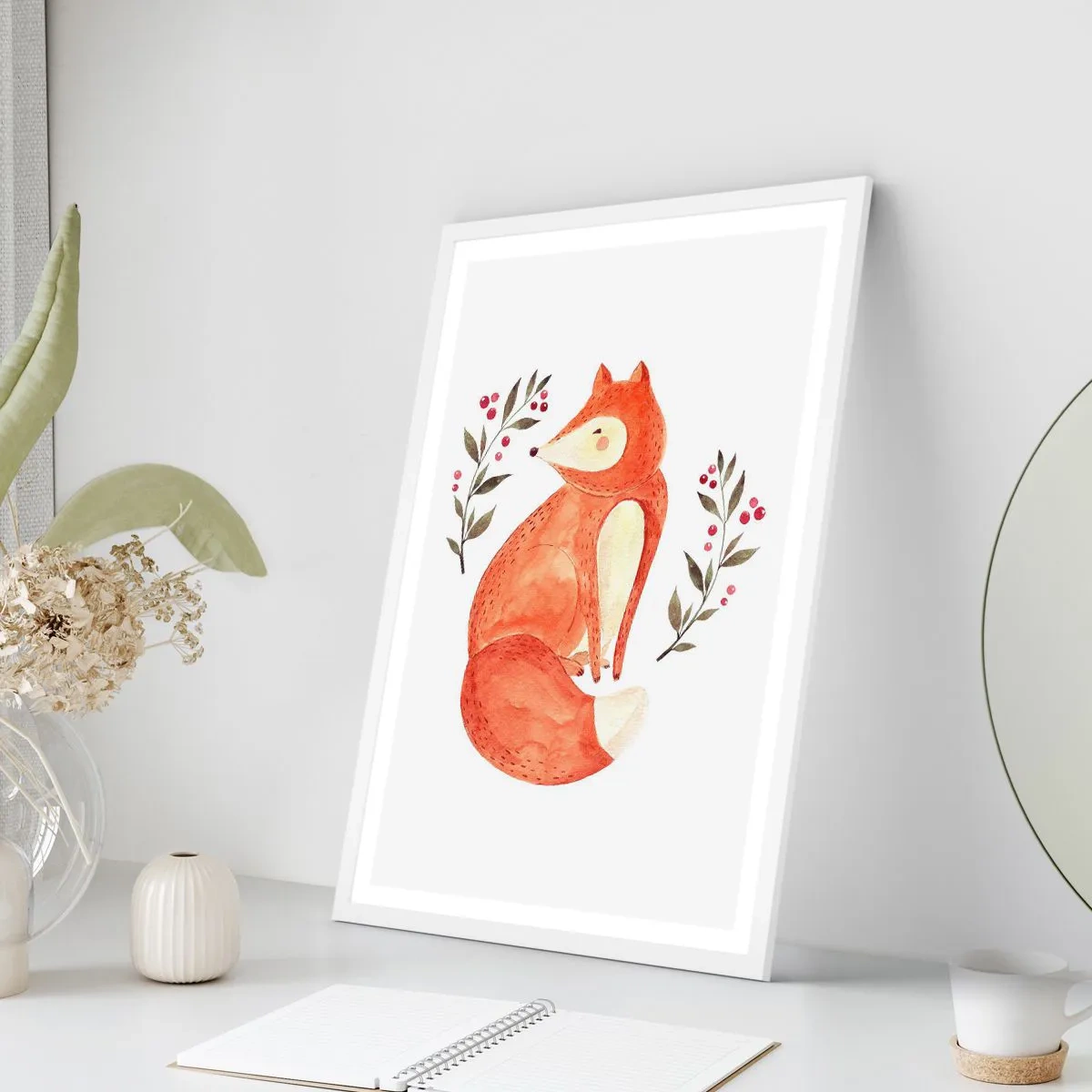 Póster en marco blanco - Pequeño pelirrojo - 50x70 cm