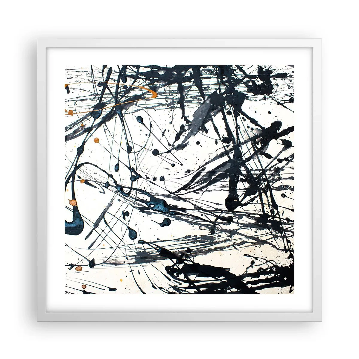Póster en marco blanco - Abstracción expresionista - 50x50 cm