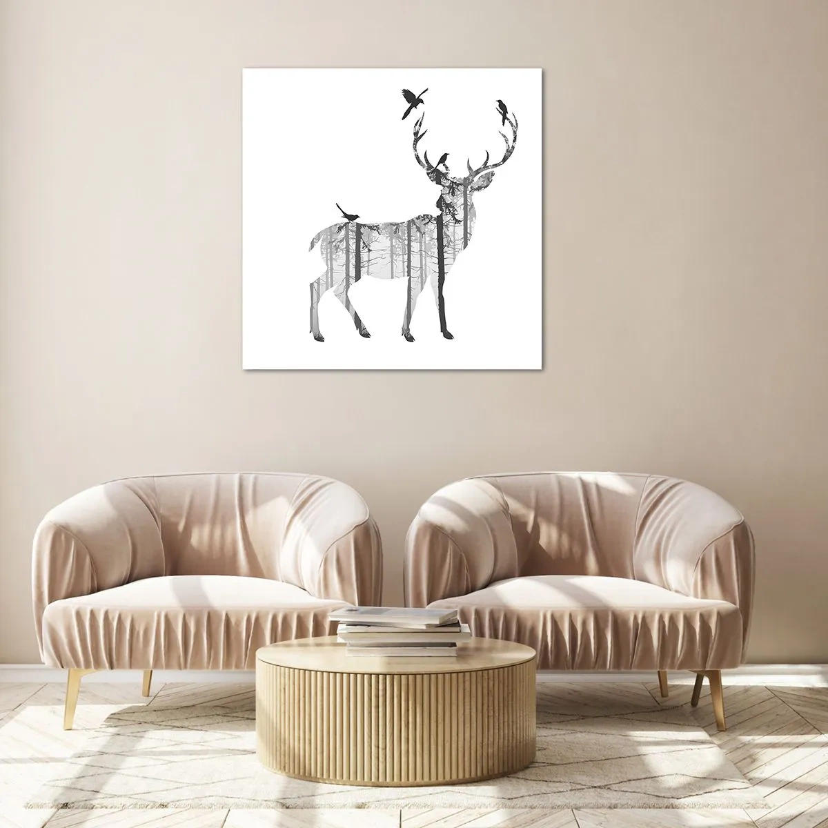 Cuadro sobre vidrio - Impresiones sobre Vidrio - El buen espíritu del bosque - 30x30 cm