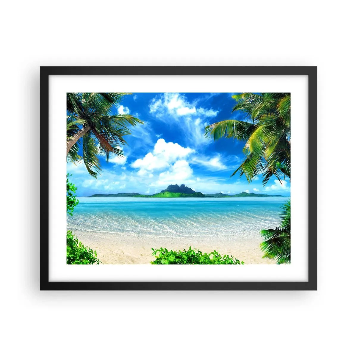 Póster en marco negro - El azul de los trópicos - 50x40 cm