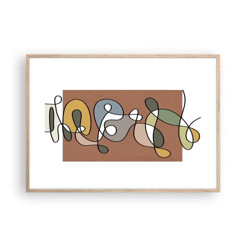 Póster en marco roble claro - Una abstracción por la que vale la pena sonreír - 100x70 cm