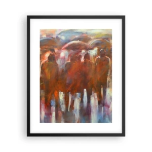 Póster en marco negro - Iguales entre la niebla - 40x50 cm