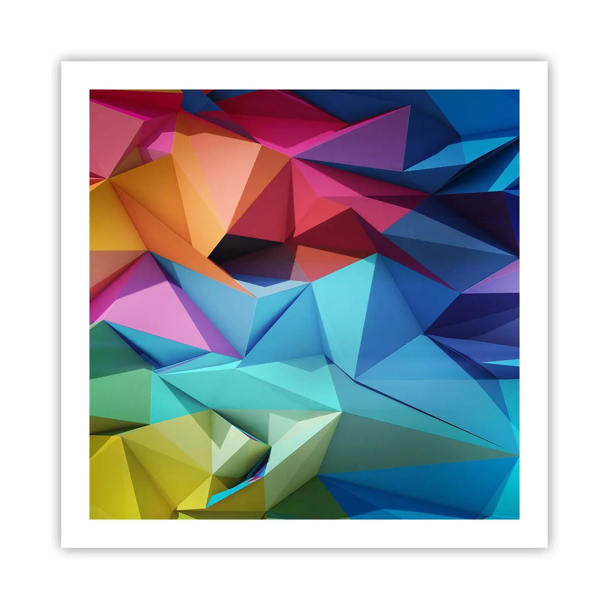 Póster - Origami arco iris - 60x60 cm