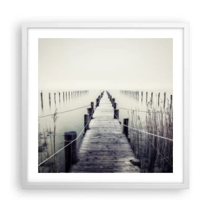 Póster en marco blanco - Sumergirse en la paz - 50x50 cm