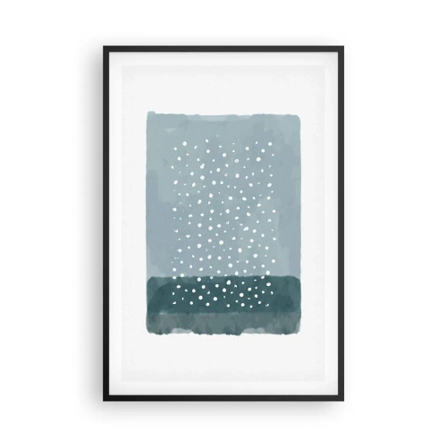Póster en marco negro - Creación sobre azul - 61x91 cm