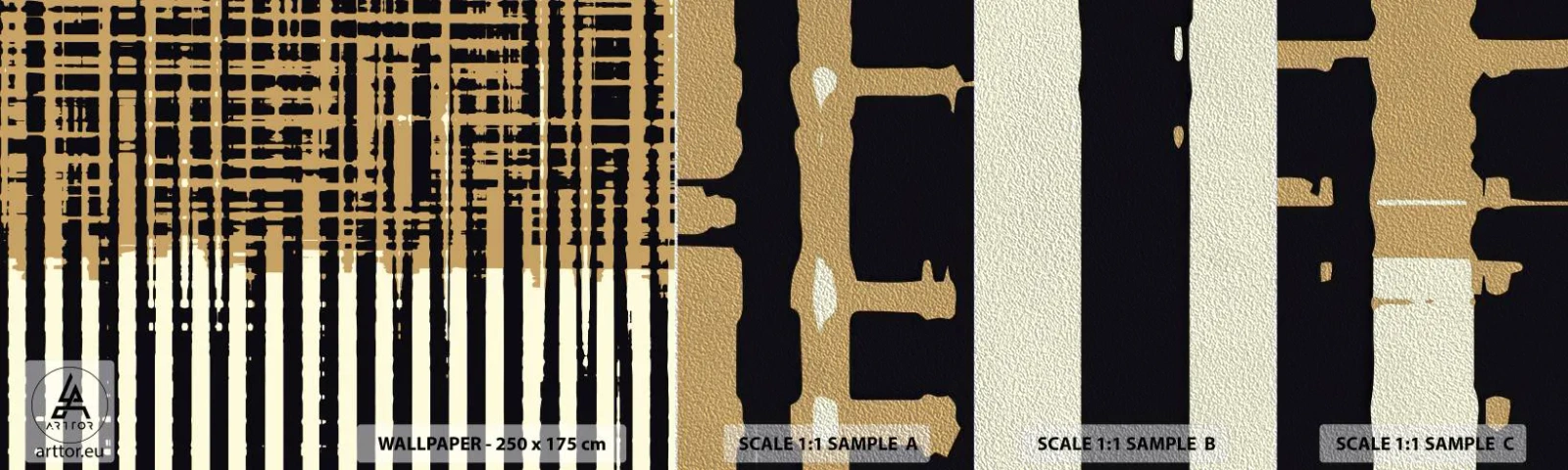 Muestra de fotomural Premium Sand - Abstracción arquitectónica - Abstracción, Pedazo, Líneas - 100x30 cm