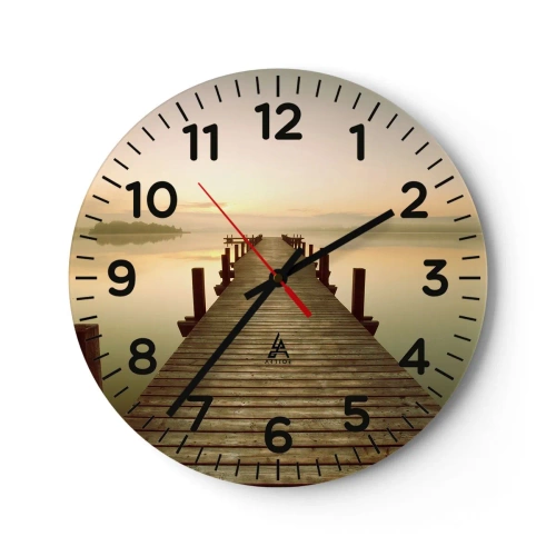 Reloj de pared - Reloj de vidrio - Antes del amanecer, al amanecer, la luz - 30x30 cm