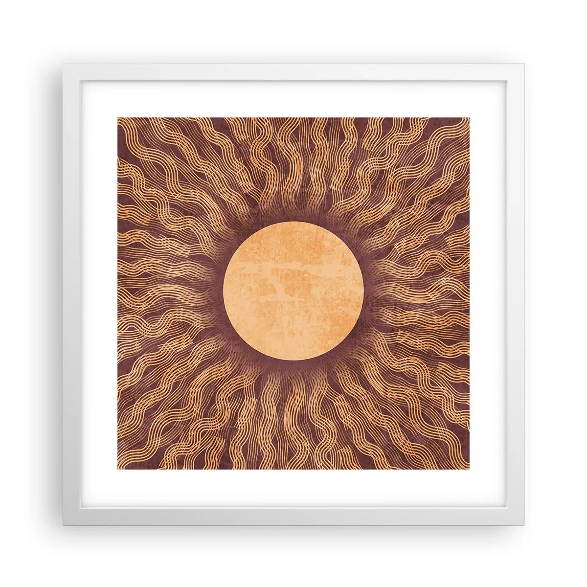 Póster en marco blanco - Icono del sol - 40x40 cm
