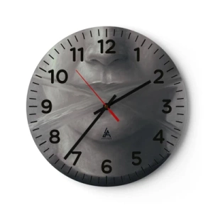 Reloj de pared - Reloj de vidrio - Ni una palabra - 40x40 cm