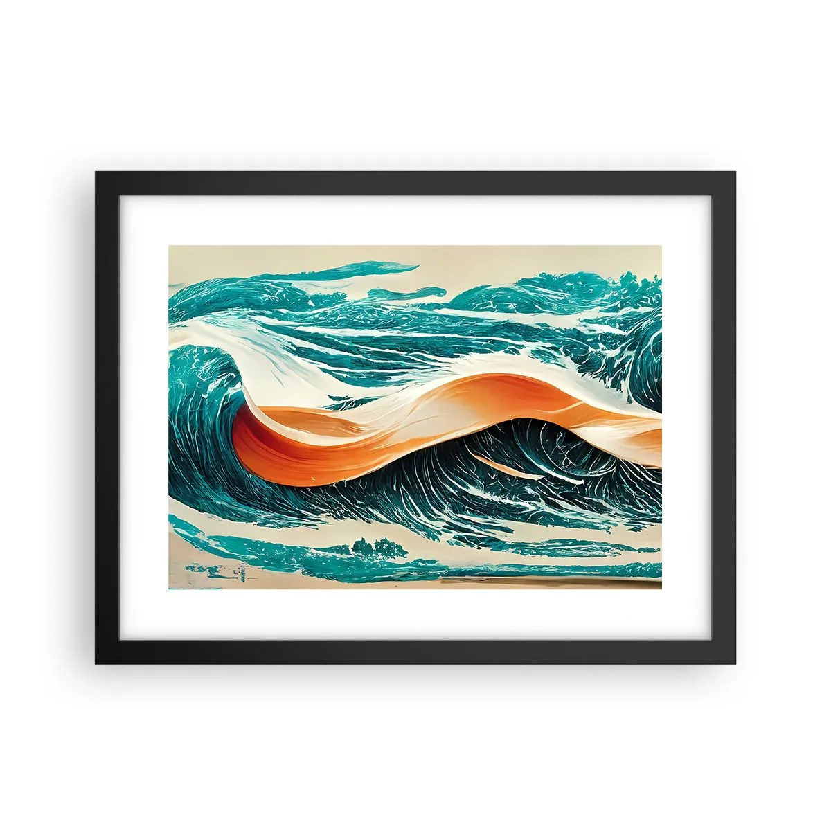 Póster en marco negro - El sueño de un surfista - 40x30 cm