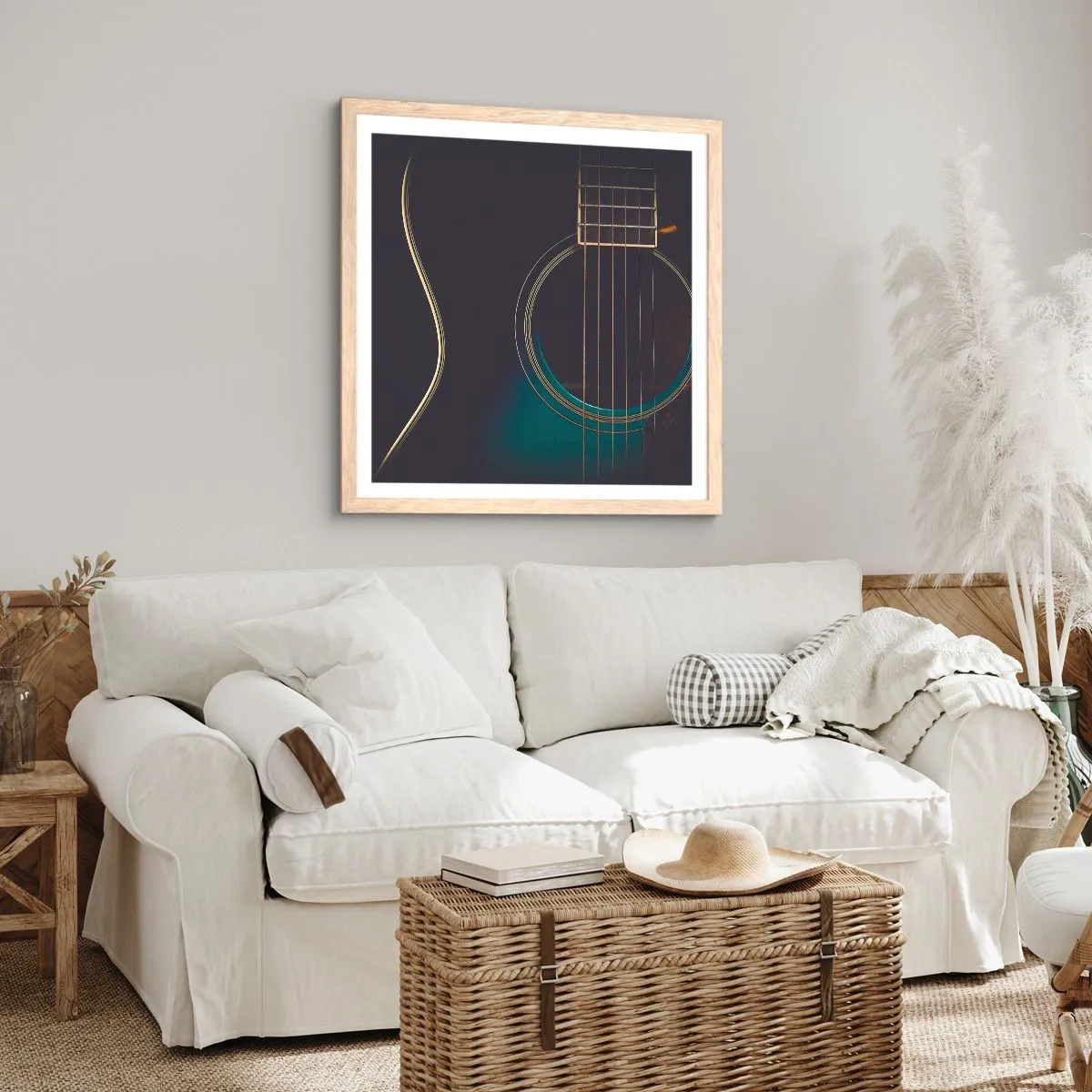Póster en marco roble claro - Un momento antes de que suene - 60x60 cm