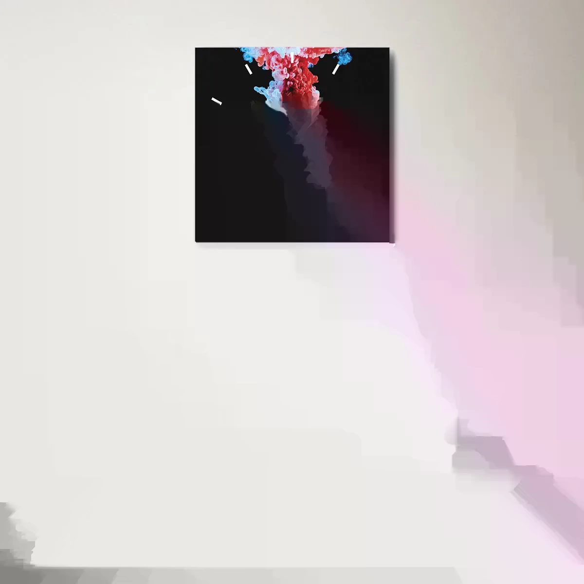 Reloj de pared - Reloj de vidrio - En plena floración - 40x40 cm