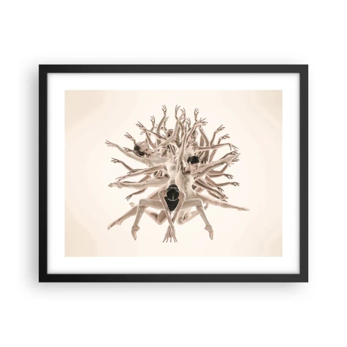 Póster en marco negro - Floreciendo en la danza - 50x40 cm