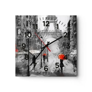 Reloj de pared - Reloj de vidrio - Todos los caminos conducen a ella - 40x40 cm