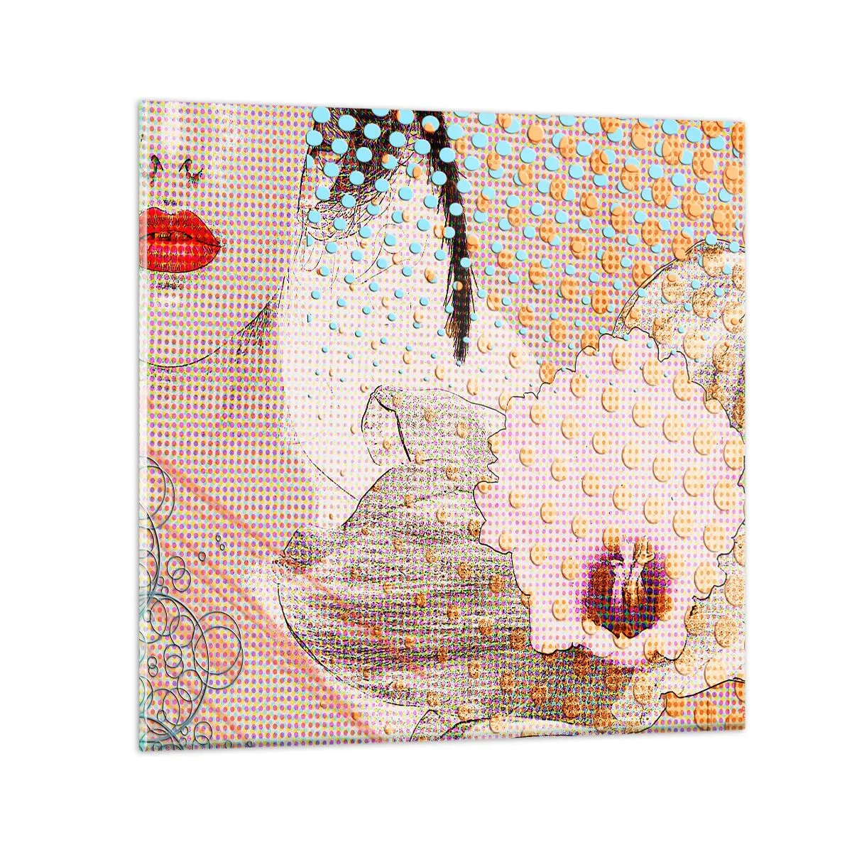 Cuadro sobre vidrio - Impresiones sobre Vidrio - Heroína de cómic - 50x50 cm