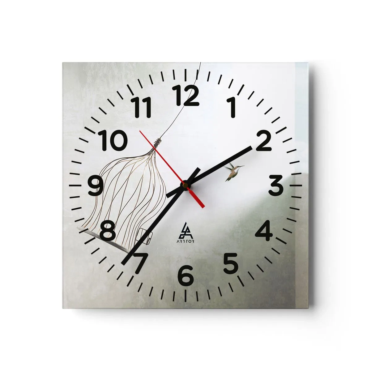 Reloj de pared - Reloj de vidrio - Aquí debo estar - 40x40 cm