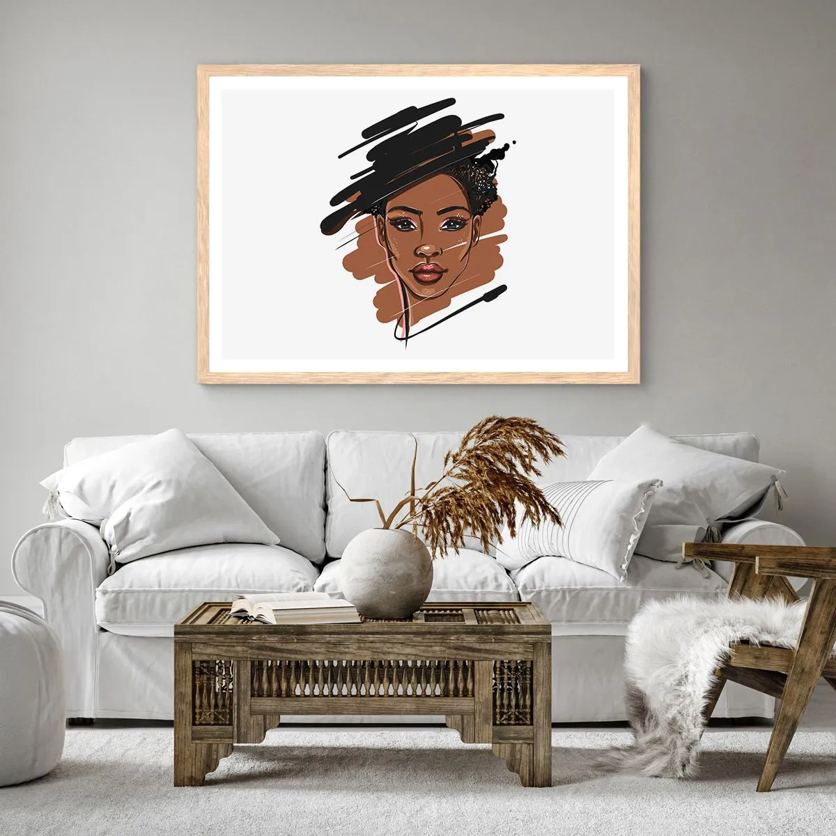 Póster en marco roble claro - Dulce como el chocolate - 70x50 cm