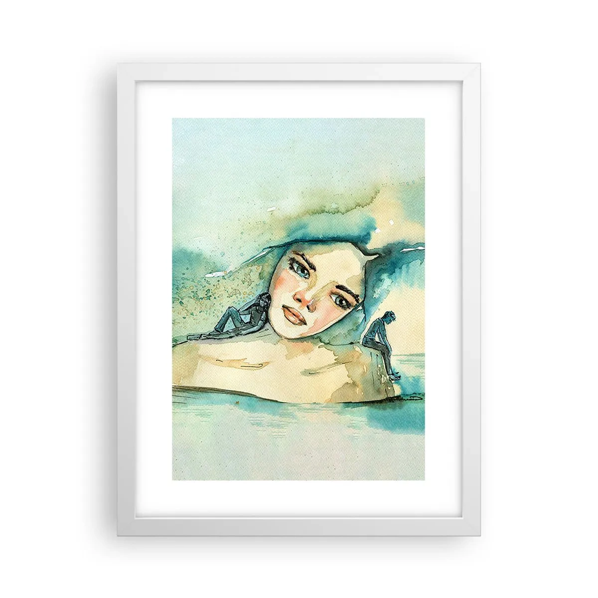 Póster en marco blanco - ¿Soy azul? - 30x40 cm
