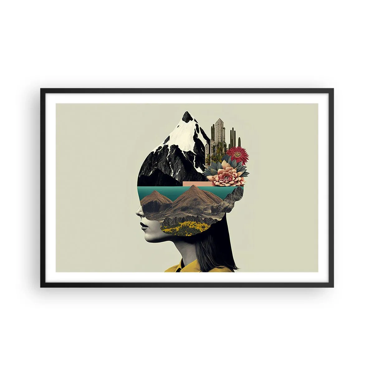 Póster en marco negro - La mujer, siempre un misterio - 91x61 cm