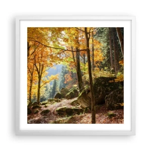 Póster en marco blanco - Tiempo de descanso - 50x50 cm