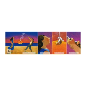 Muestra de fotomural autoadhesivo Deluxe Sticker - Mucho más que una estrella del cielo - Abstracción, Mujer y hombre, Cuadro - 100x30 cm