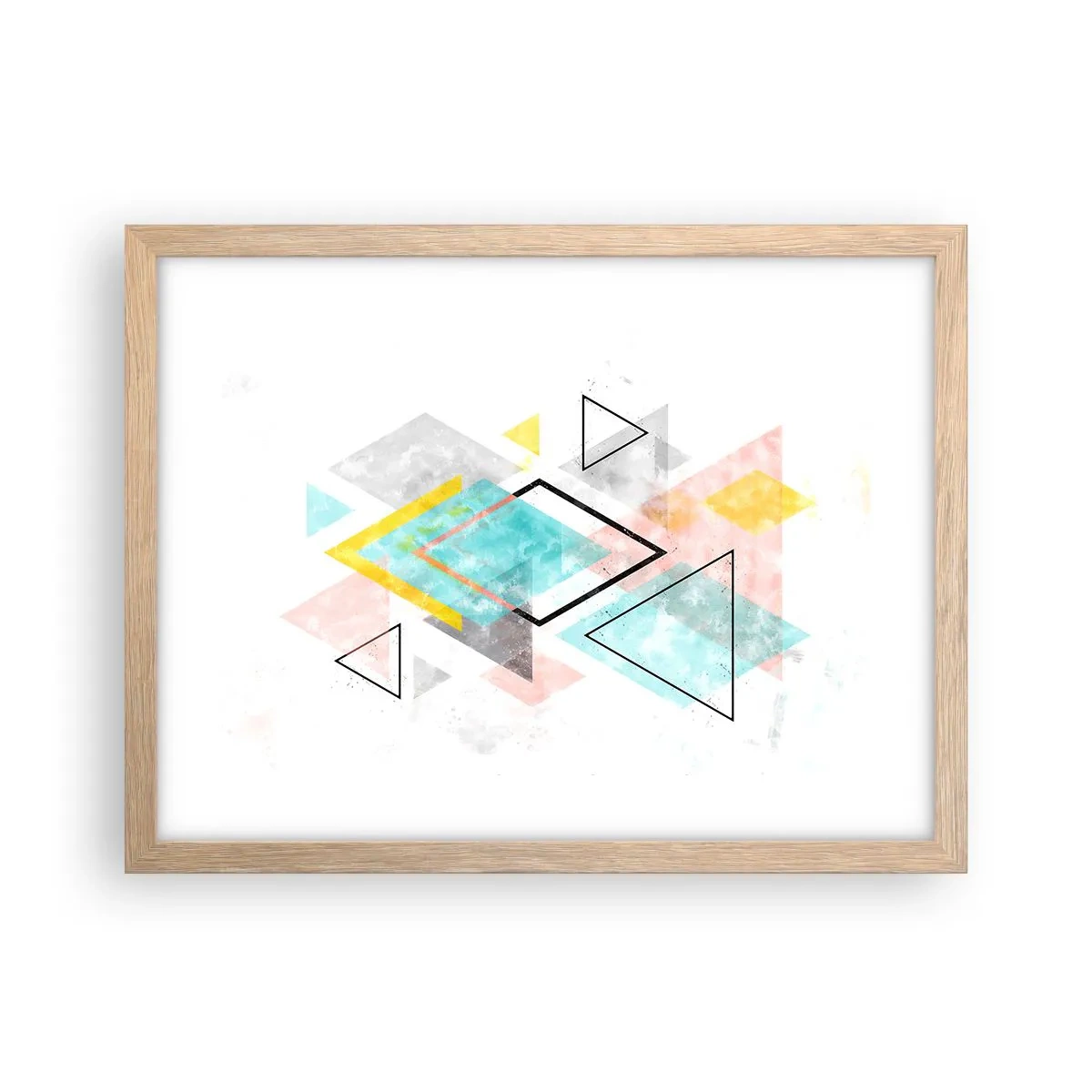 Póster en marco roble claro - Un juego geométrico - 40x30 cm