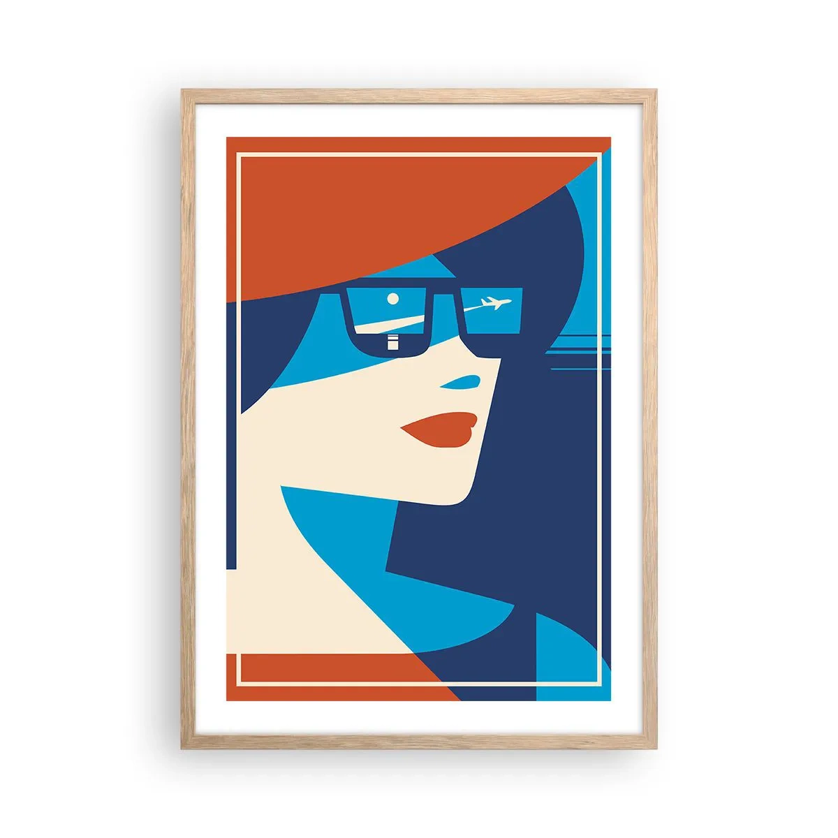 Póster en marco roble claro - Cartel de vacaciones - 50x70 cm
