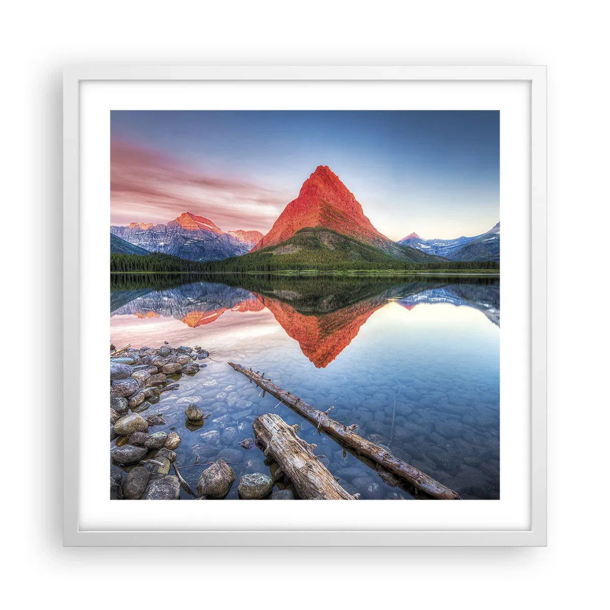 Póster en marco blanco - Cálido y frío - 50x50 cm