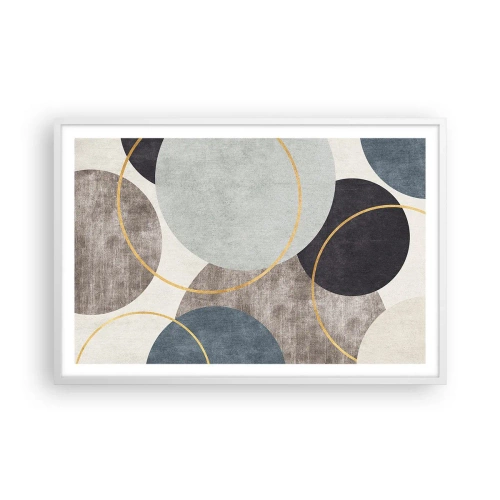 Póster en marco blanco - Círculo tras círculo - 91x61 cm
